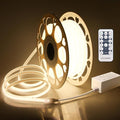Aclorol 65.6FT AC 110V COB LED Strip Lights Outdoor Waterproof IP67 Dimmable LED Strip Light Warm White 3000K 5760 LEDs Flexible Rope Light with Remote Control for Outdoor Garden Commercial Building