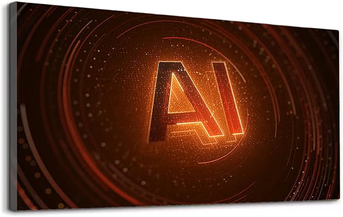 Wibinuki Wall Art Wall Decor Wall Paintings AI Technology Glowing Interface for Living Room Bedroom Bathroom Home Decor Can Be Hung Directly 20"x 40"