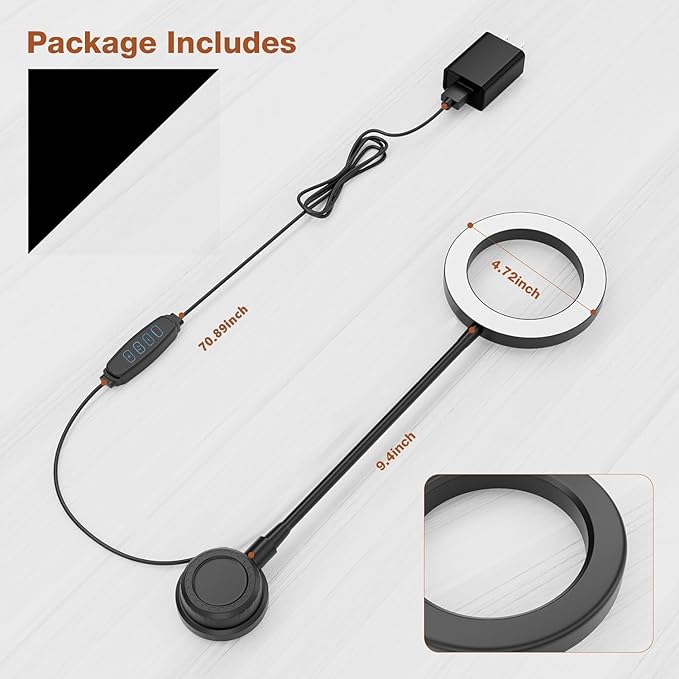 Suction Cup LED Vantiy Lights for Mirror, Flexible Gooseneck Stick on Selfie Ring Light for Makeup Vanity Table & Bathroom Mirror, 3 Color Modes & 10 Brightness, Plug in, Black