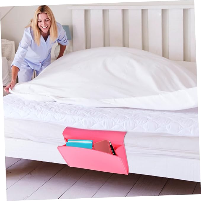 Zerodeko Modern Bedside Storage Container Organization and Storage Drawer Felt Material for Laptop Tablet Books Pink