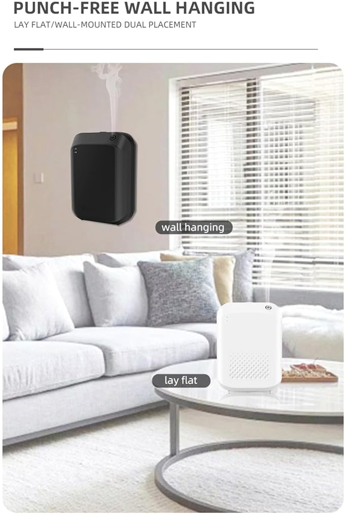 Bewinner Smart Scent Air Machine for Home, 150ml Bluetooth Hotel Diffuser with APP Control, Wall Mountable Aromatherapy Essential Oil Diffuser for Home Hotel Spa Office (Black)