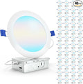 Sunco 48 Pack 6 Inch LED Recessed Light, Canless Ceiling Lights Slim with Junction Box, 1200 LM, 14W (100W Equivalent), Selectable CCT 2700K/3000K/4000K/5000K/6000K, Dimmable, Wafer Thin ETL