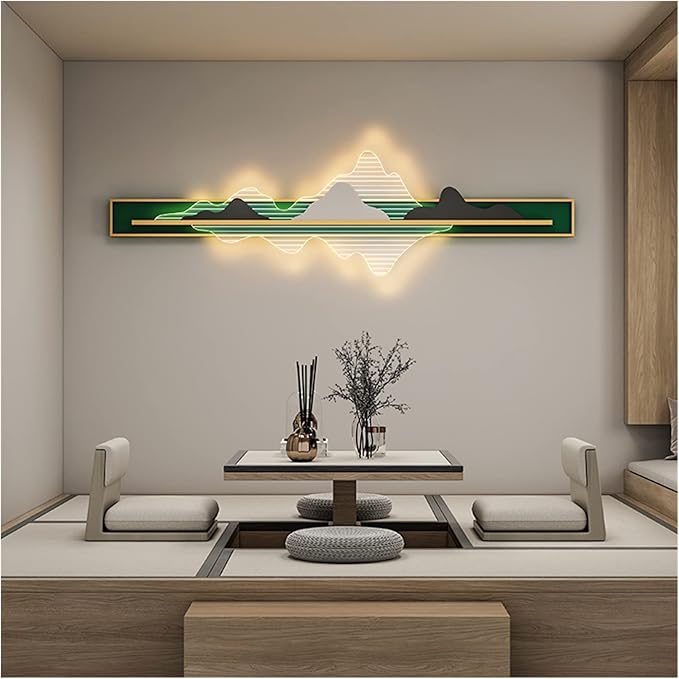 Chinese Style Wall Lamp, Modern Simple Zen Sunrise Atmosphere, Sofa Background Decoration, Painting Ligh, Chaner