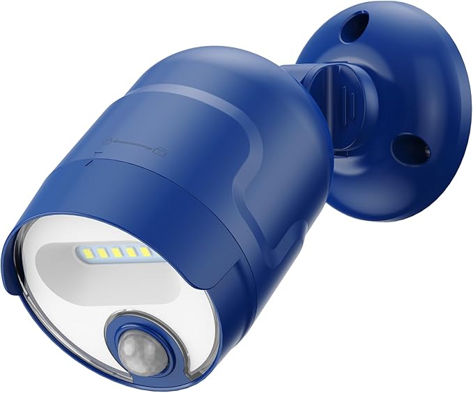 Wireless LED Spotlight, Battery Operated Motion Sensor Outdoor Light - 4000mAh Rechargeable 2-Mode IPX5 Waterproof 600LM Light for Porch, Garage, Hallway, Wardrobe (Blue)