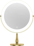 9" Extra Large Lighted Makeup Mirror, 1X/10X, 2-Sided Magnifying Mirror with 96 LEDs, 3 Color Dimmable Lights, 360° Swivel, LED Vanity Mirror, White - Great Gift Gold