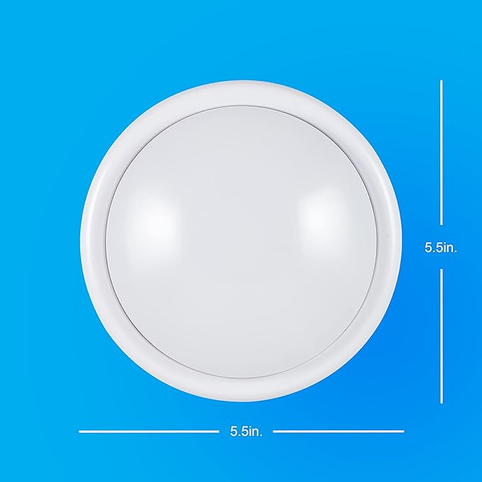 GE Round Tap Light, Battery Operated, White, Push On/Off, Wireless, Portable and Convenient, Perfect for Under Cabinets, Closet, Attic, Nightstand, Nursery, Bathroom, Hallway, 54807, 7.75x 6.55x 2.4