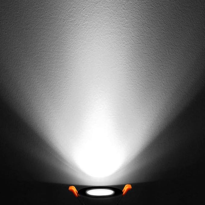 inShareplus 2 Inch LED Downlight, 3W Recessed Lighting COB Dimmable, 5000K Daylight White, CRI80, Black Trim, Ceiling Lights with LED Driver, 1 Pack