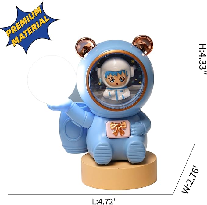 Cartoon Led Night Light for Kids with USB Rechargeable,Cute Birthday Gifts for Boys and Girls,Kawaii Room Decor Desk Accessories for Bedroom,Nursery Night Lamp for Baby (Blue)