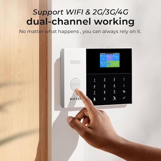 PGST WiFi Wireless Home Alarm System - 2025 Home Security System, 10-Minute Installation, 10 Door & Window Sensors + 5 Motion Sensors, APP Remote Control, Compatible with Alexa, No Monthly Fee