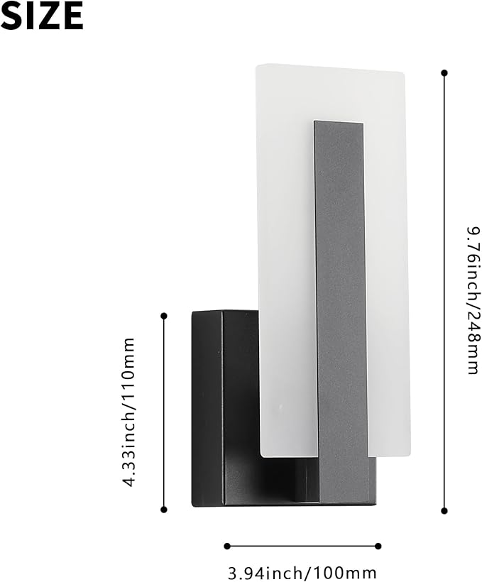 Hardwire Modern Wall Sconces with 7W Acrylic LED Wall Light Brightness Suitable forBedroom, Bathroom, Living Room, Porch, Staircase, Cafe, Hotel (Cool White 6000K 1 Pack)