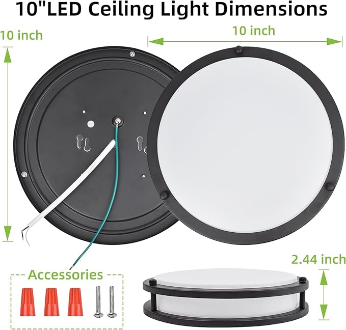 hykolity 10 inch Flush Mount LED Ceiling Light Fixture, 17W 1100lm, 2700K/3000K/3500K/4000K/5000K Adjustable Ceiling Lights, Oil Rubbed Bronze Saturn Dimmable Lighting for Hallway Bathroom or Kitchen
