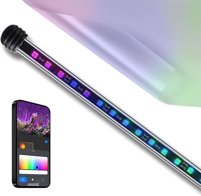 ColorCast Smart LED Aquarium Background Light Kit with Frosted Background Film | Smartphone and Voice Control | 24/7 Timers | Alexa and Google Home | for Aquariums, Terrariums and Vivariums | 18"-32"