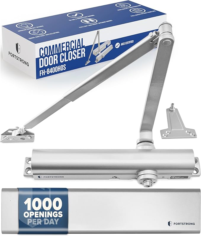 FORTSTRONG Commercial Door Closer - FS-8400 - Heavy Duty Adjustable Grade 1 Standard Automatic Door Closing Hinge - ADA Compliant - Hold Open Function