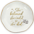 OASSIE Graduation Gifts for Women - 4x4 Round Ceramic Jewelry Dish Tray - Inspirational College High School Graduation Gifts for Friends Sister Women