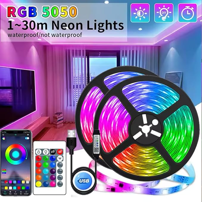 TV LED Light, RGB Color Changing Light Strip, TV Light Strip with Remote Control USB TV Backlight for 32-80 Inch TV, Quick Install Large Size TV/Monitor Backlight, Ambient Lighting (118 inches)