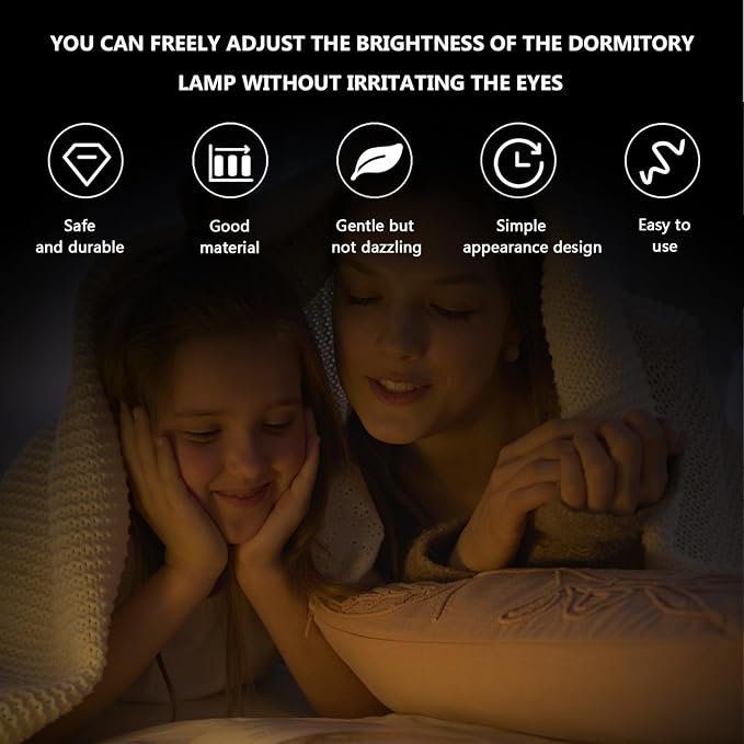 Kisangel Adjustable LED Desk Lamp with Clamp Base, Eye Protection Touch Control Reading Light for Bedroom and Study, USB Rechargeable Eye-Caring Table Lamp with 3 Brightness Levels