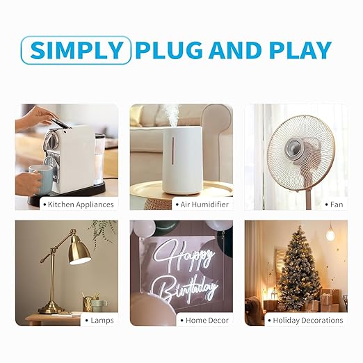 Remote Control Outlet with 2 Independent Control Sockets, Wireless Remote Light Switch Set, Remote Outlet Plug Up to 100 FT Range, 15A/1875W, White (1 Outlet + 1 Remote)