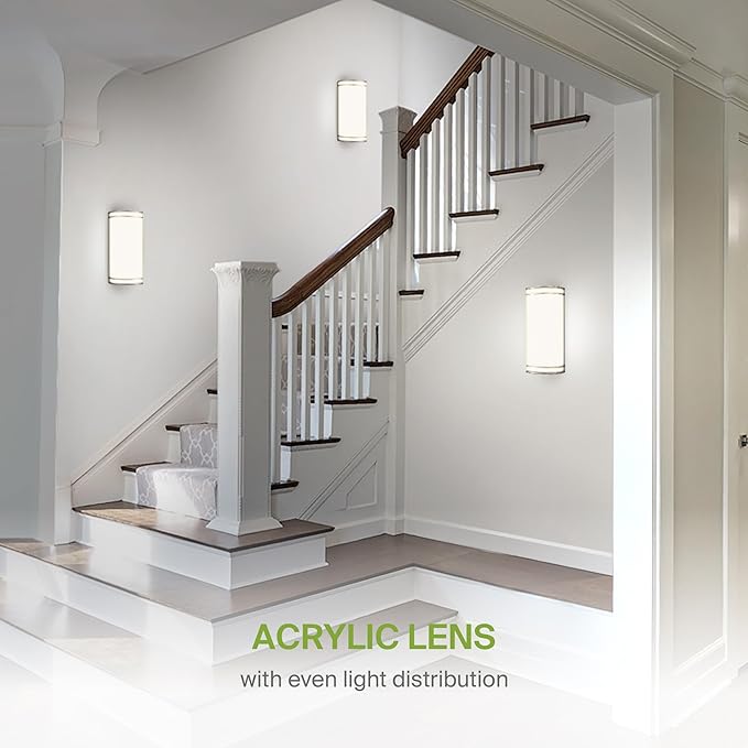 ASD LED Indoor Wall Mount Light Fixture - 14 Inch 20W Modern Interior Nickel Dimmable Wall Sconce Light - ETL 3000K 4000K 5000K Adjustable - Hallway, Bedroom LED Wall Lights
