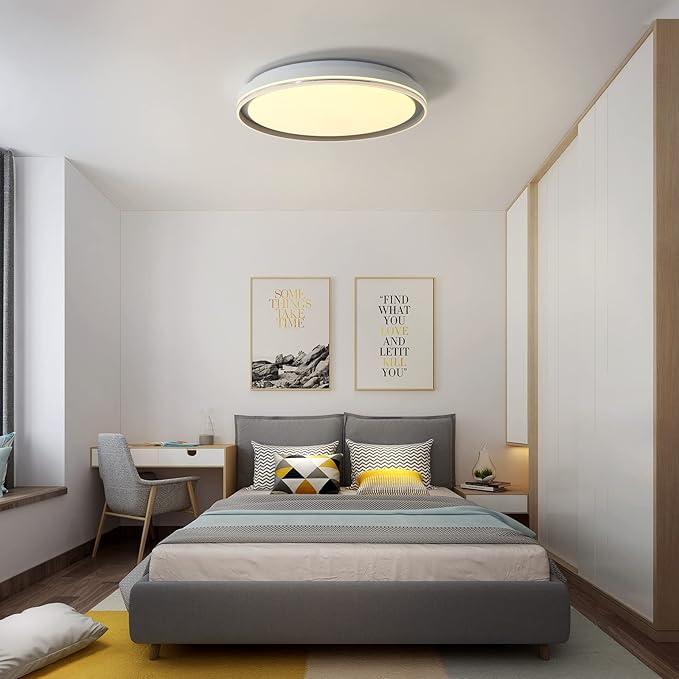 Smart LED Music Ceiling Light,with Remote Control Bluetooth Speaker RGB Dimmable,15.74 inch 36W,WiFi App Compatible with Alexa Google Home,Suitable for Bedroom, Living Room and Children's Room