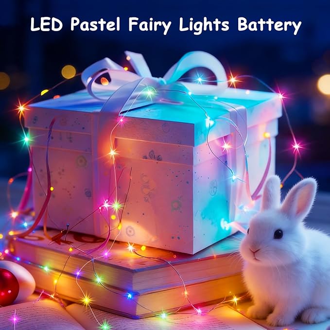 24 Pack Fairy Lights Battery Operated, 7ft 20 LED 3 Modes Speed Twinkle Mini String Lights Waterproof Silver Wire Firefly Starry Lights for Mason Jars Wedding Party Christmas Easter Decorations