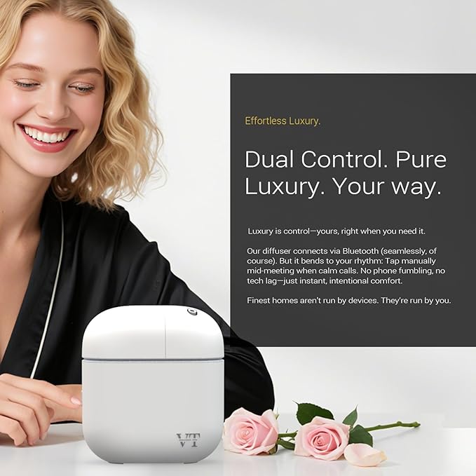 Waterless Essential Oil Diffuser 3000 Sq.Ft, Home Hotel Office Use, Scent Kit with Oil, Cold Air Scent Machine, Bluetooth App Control, LED Light, Wall-Mounted Aroma Diffuser