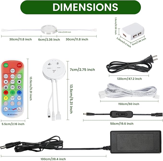 Dream Color Under Cabinet Lights, AIBOO Color Changing Puck Lights Dimmable with Remote Control & APP Control, Music Sync Multicolor Under Cabinet Lighting 24V for Cabinets, Counters, Shelves(15 Pack)