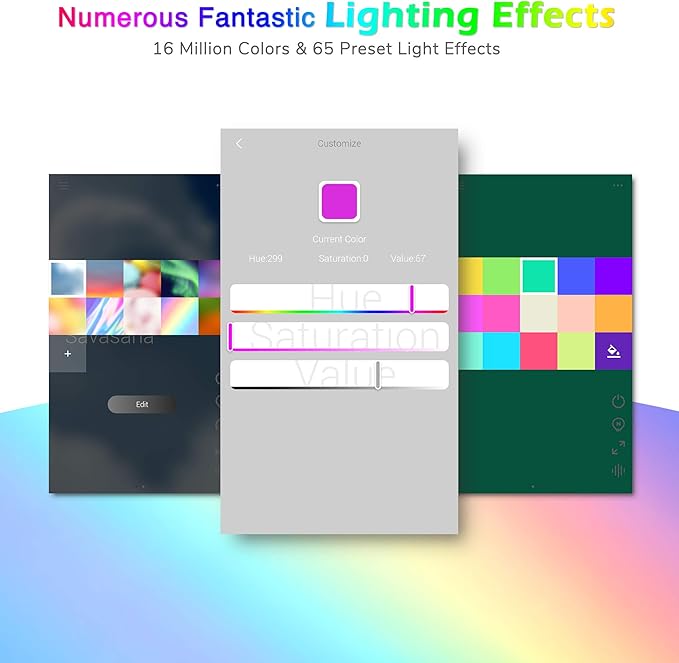 AW 6.6ft LED Strip Light APP Control Music Sync Color Changing WiFi Smart 120 LEDs Ambient Lamp Compatible with Alexa & Google Assistant for Bedroom Gaming Room