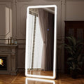 71"x26" LED Full Length Mirror – Standing Floor Mirror with Dimmable Lights 3 Color Modes – Adjustable Brightness, Wall-Mount or Lean for Barber, Fitness Center, Dressing Room, Vanity