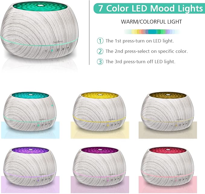 DAROMA 1000ML Essential Oil Diffuser with Bluetooth Speaker & Remote, 2026 Upgrade Aromatherapy Diffuser,Aroma Diffuse with Music Player Function,Humidifier,LED Light in 7 Colors,Home Office Bedroom