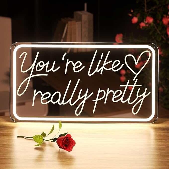 You are Like Really Pretty LED Neon Sign for Wall Decor USB Adjustable Brightness Living Room Bars Barbers Pub Man Cave Halloween Christmas Birthday Art Wall Decor