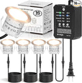 HIBOITEC Low Voltage Deck Lights Recessed Kit with Transformer Dimmable Timer and Photocell Sensor Outdoor LED Deck Lighting IP67 Waterproof 2700K for Stair Step Outdoor Garden Yard 16 Packs
