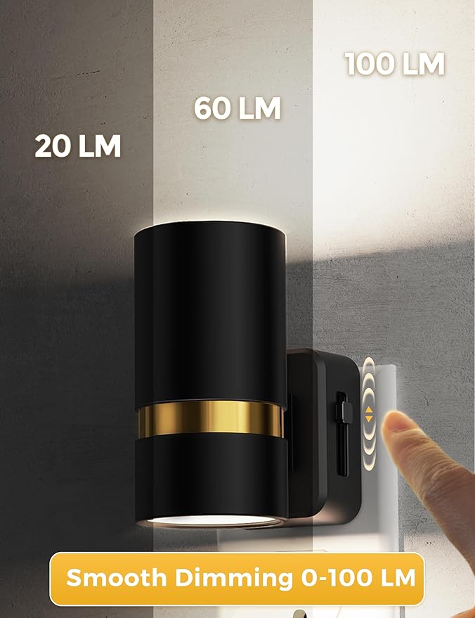 L LOHAS LED Night Lights Plug into Wall, Dusk to Dawn, Daylight White 5000K, Dimmable Night Light, 0-100LM, Modern Night Light for Bedroom, Hallway, Stairs, Kitchen, 2 Pack