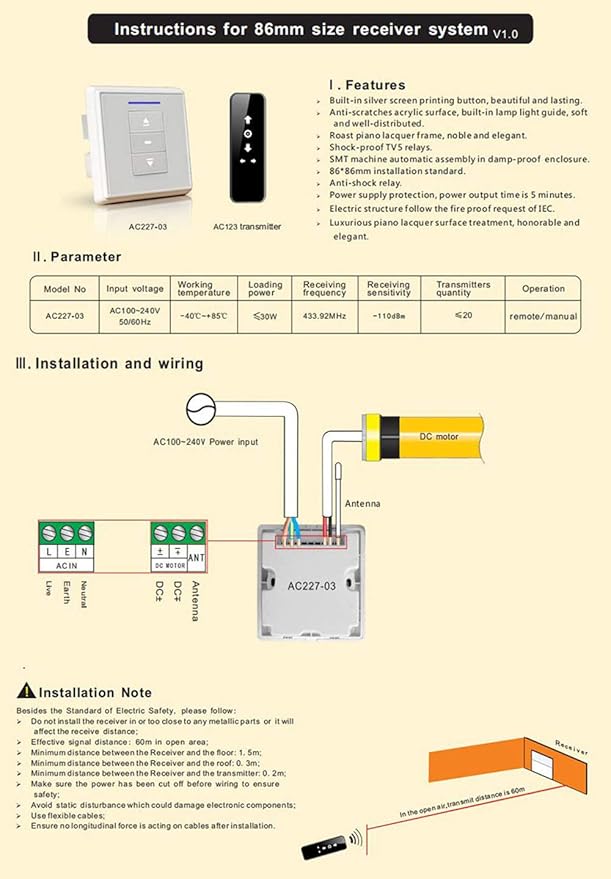 Olideauto Automatic Window Opener Controller Receiver for Single Motor Compatible for Olideauto Automatic Window Opener