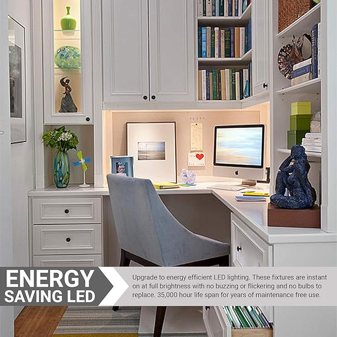 Sunlite LED Under Cabinet Lighting Plug in 46 Inch Linkable Under Counter Lights for Kitchen 16 Watts, 120 Volts, 1600 Lumens, Adjustable 3 CCT 3000K-5000K, 50,000 Hour Lifespan, ETL Listed LED Light