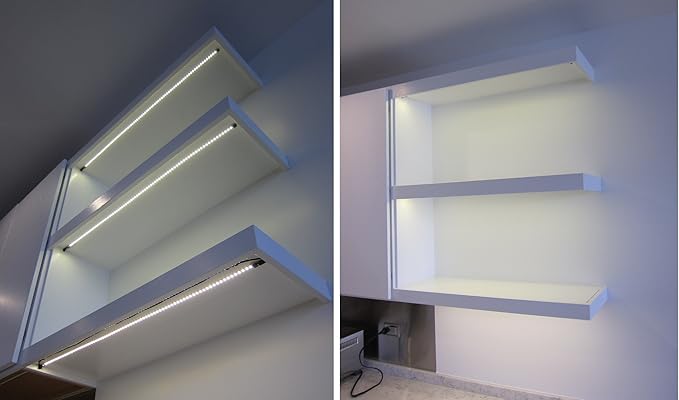 Inspired LED Cut and Connect Series | Super Bright - 18 LEDs per Foot | Cool White 6000 K | 9.5ft/ 3M | Flex LED Kit | Cut to Size DIY | Dimmable | Install in Minutes!
