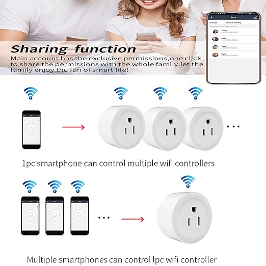 Mengshen 4 Pack WiFi Smart Plug Mini Outlet Socket with App Remote Control Timer Function Compatible with Alexa Google Home Smart Life 2.4GHz Only Wi-Fi Smart Socket for Home
