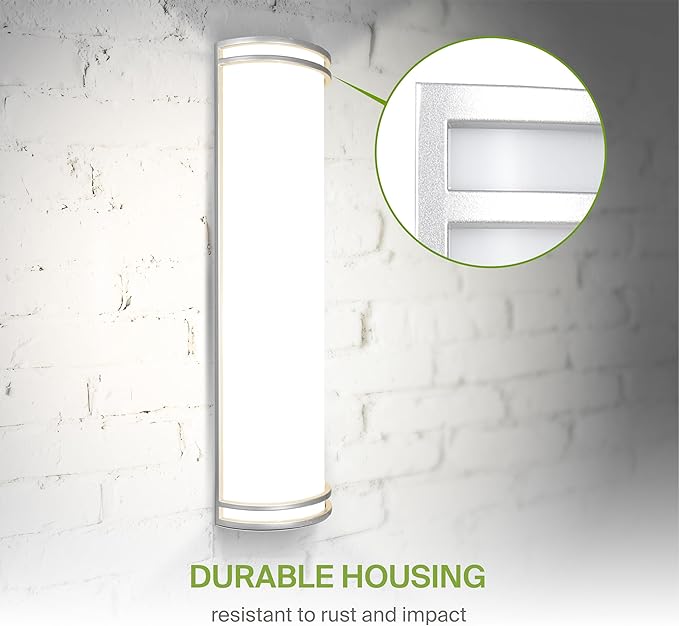 ASD 24 Inch Smart RGBW LED Outdoor Sconce Lights - 23W 120-277V 2700-6500K Nickel Exterior Lighting Fixtures, Remote Control Alexa Exterior Lights for House, Patio Wall Light Fixture ETL 2 Pack