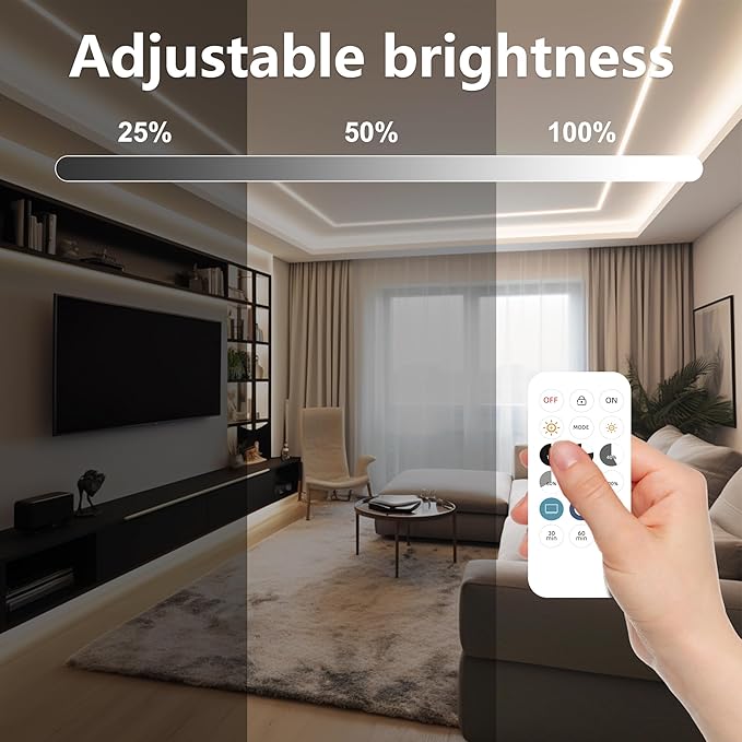 COB LED Strip Lights, Dotless LED Lights with Remote& App, 65.6ft Natural White 4000K Super Bright Dimmable 24V Flexible LED Tape Light,Kitchen Cabinet,Office,Stairs,Shelf Indoor Lighting.