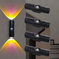 Rechargeable Smart LED Motion Sensor Ambient Light, Punch-Free Color Changing Motion Sensor Light for Stairs, Wardrobe, Cabinet (4Pcs,Black, 7-Color Changing)