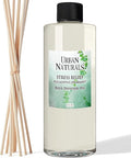 Urban Naturals Reed Diffuser Oil Refill Eucalyptus Spearmint with Lemon Peel, Clary Sage 8 oz + Free Reed Sticks, Made in the USA