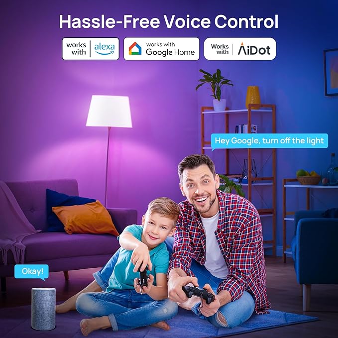 Consciot Smart Light Bulbs, A19 Color Changing Smart Bulbs, 800 Lumens 60W Equivalent, Works with Apple Home, Alexa, Google Home & SmartThings, Dimmable LED, 2-Pack