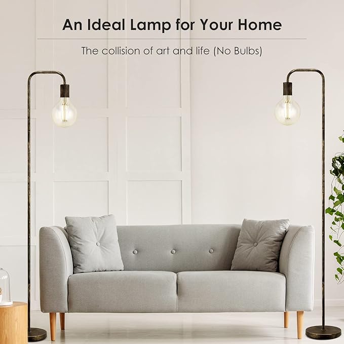 BoostArea Floor Lamp, Bronze Industrial Floor Lamp, 63 Inch Antique Standing Lamp, E26 Socket, Whole Metal, ETL Listed, Modern Stand Up Lamp for Bedroom, Living Room, Minimalist, Vintage, Mid Century