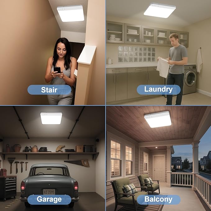 Rechargeable Motion Sensor Ceiling Light with Remote - Magnetic Wireless Closet Lights, 400LM Closet Lights Motion Sensored Indoor for Bathroom Closet Pantry and Hallways
