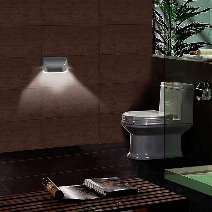 Key Light Door Light, Small Motion Sensor Light with 4 LED Bulbs, Battery Powered Night Lights for Hallway, Stairway, Kitchen, Closet, Bedroom (Silver)