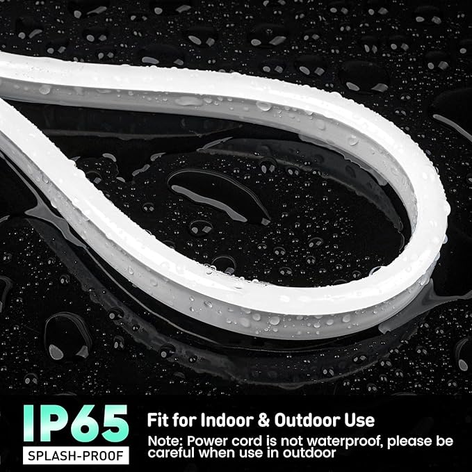 GZBtech RGB LED Neon Rope Lights 82FT/25M, AC 110-120V Waterproof Color Changing LED Rope with Remote Control, Dimmable Multi Color Strip Lighting for Indoor Outdoor Commercial Use, ETL Listed