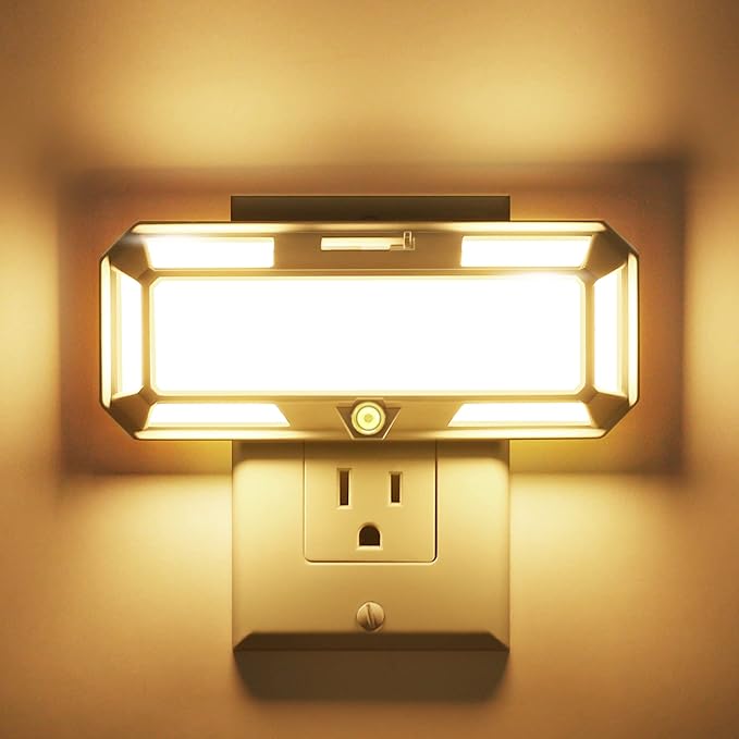 L LOHAS LED Bright Night Light, Night Lights Plug into Wall, 0-250LM LED Night Light, Dusk to Dawn Sensor, 2W Dimmable Nightlight, Soft White 3000K for Bathroom, Hallway, Bedroom, Adults, Stairway