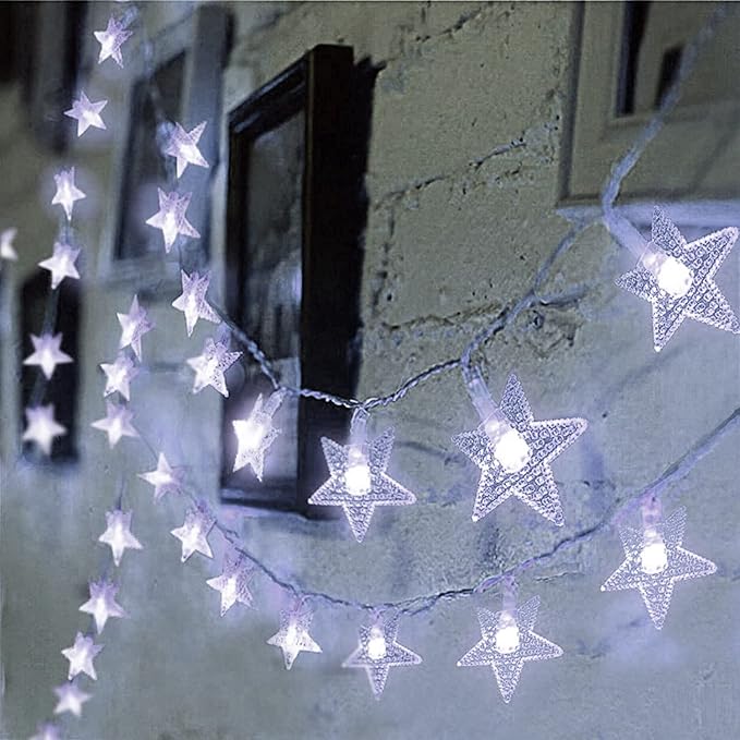 Star Light Star String Lights 15 FT 30 LED Fairy Light Battery Operated Indoor&Outdoor Twinkle Christmas Lights Bedroom Decor for Xmas Tree(Cool White)