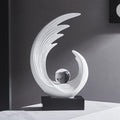 FJS Modern White Statue, Resin Shelf Decor, Abstract Art Sculptures for Living Room, Bookshelf, Dining Room, Office, Coffee Table, TV Stand