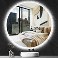 30 Inch Round Lighted Vanity Mirror with Lights Smart Memory Anti-Fog Adjustable Brightness 3 Color Backlight 30" Frameless LED Circle Round Backlit Mirror for Bathroom Hotle Wall Mounted