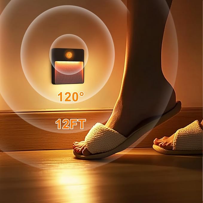 3 Pack Motion Sensor Stair Light for Indoor, Rechargeable Battery Operated Night Lights, RGBW Stick On Closet Lamp, Motion Activated Magnetic Lighting Lamps for Step, Cabinet,Hallway,Bathroom